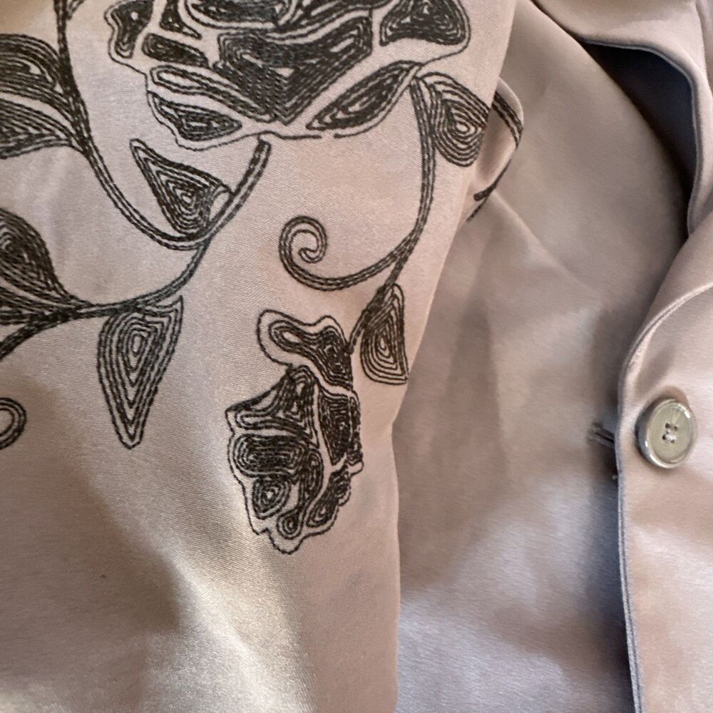 DG2 Diane Gilman Floral Embroidered Gabardine Blazer Jacket Slate Size M - Picture 7 of 16